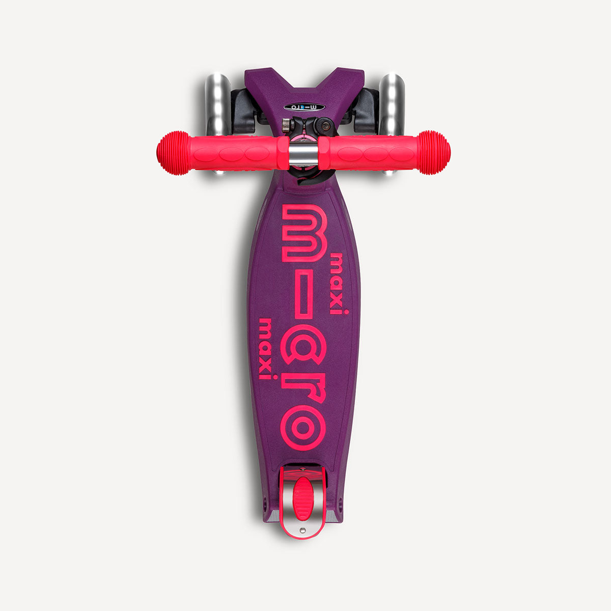 Maxi Deluxe Foldable Scooter LED Wheels - Neon Ultra Pink and Purple