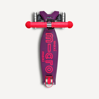 Maxi Deluxe Foldable Scooter LED Wheels - Neon Ultra Pink and Purple
