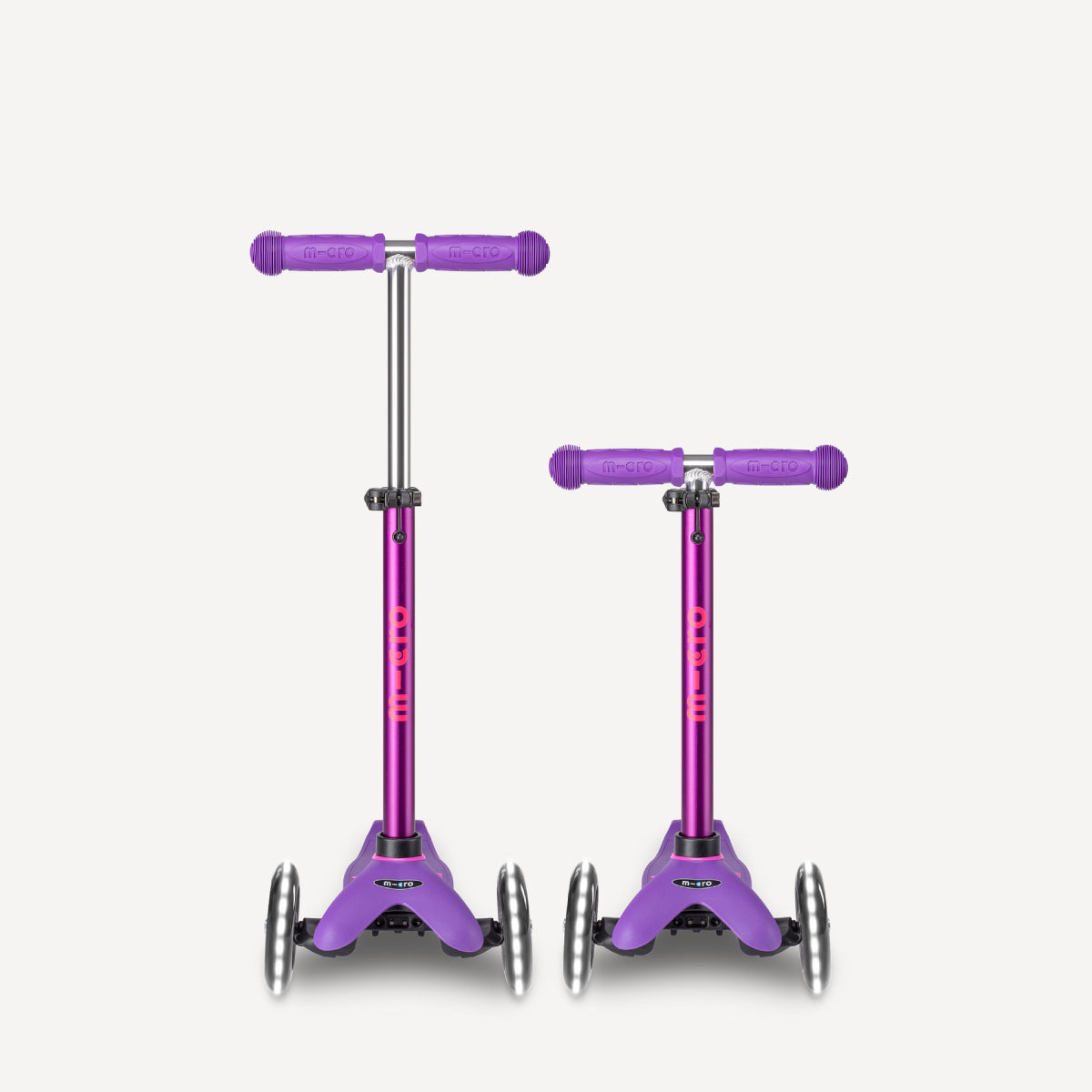 Micro Kickboard Mini Deluxe Scooter LED Wheels - Purple & Pink
