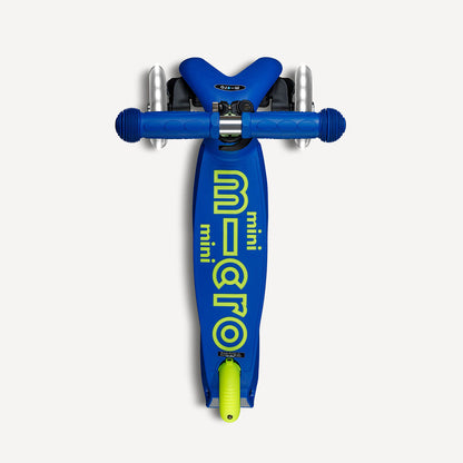 Mini Deluxe Foldable Scooter LED Wheels - Neon Canary Yellow and Blue