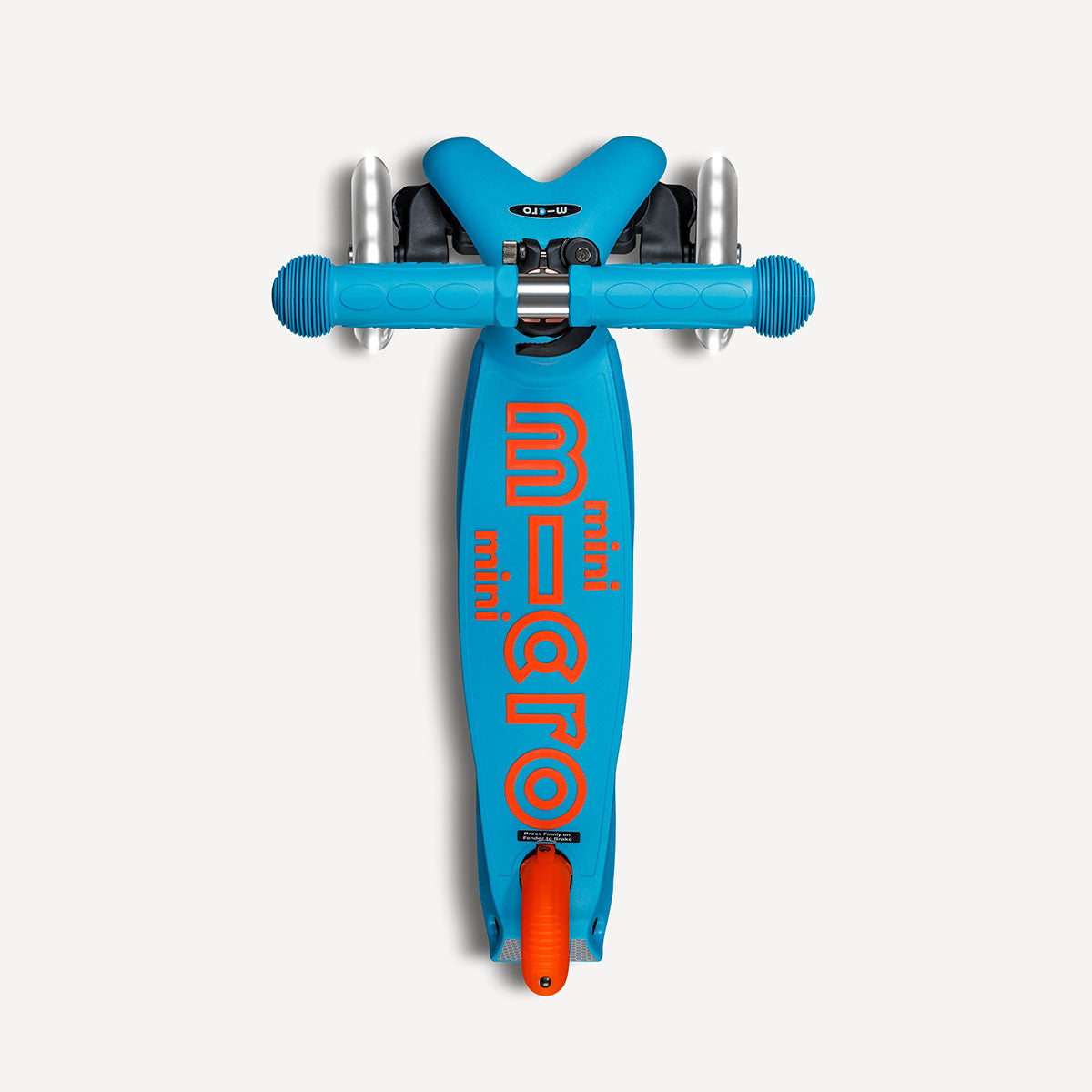 Mini Deluxe Foldable Scooter LED Wheels - Neon Sunset Orange and Aqua