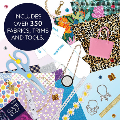Mindware Run the Runway Fashion Accessories Design Kit includes over 350 fabrics, trims, and tools.