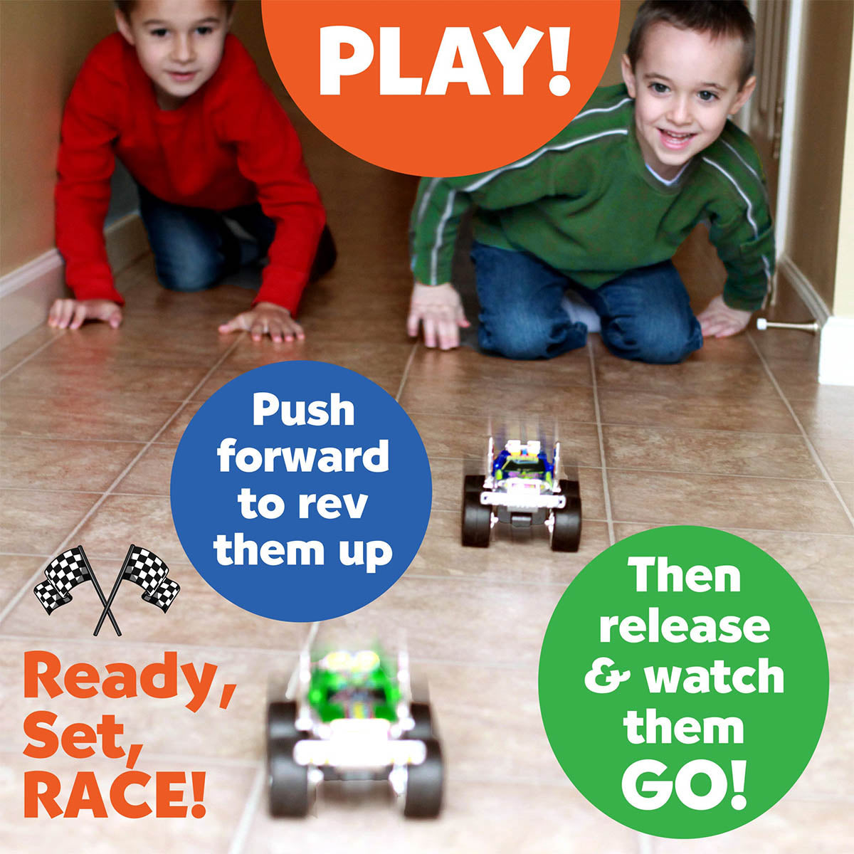 Kids racing their Monster Trucks by Creativity for Kids.