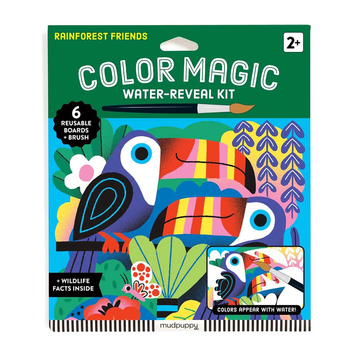Mudpuppy Rainforest Friends Color Magic Water-Reveal Kit