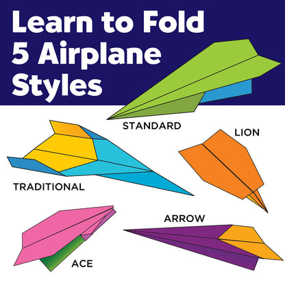 Learn to fold 5 airplane styles with Stunt Squadron Neon Glow Paper Airplanes