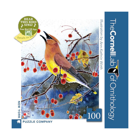 Cedar Waxwing Mini 100 Piece Jigsaw Puzzle