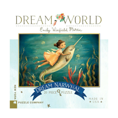 New York Puzzle Co Dream Narwhal 20 Piece Jigsaw