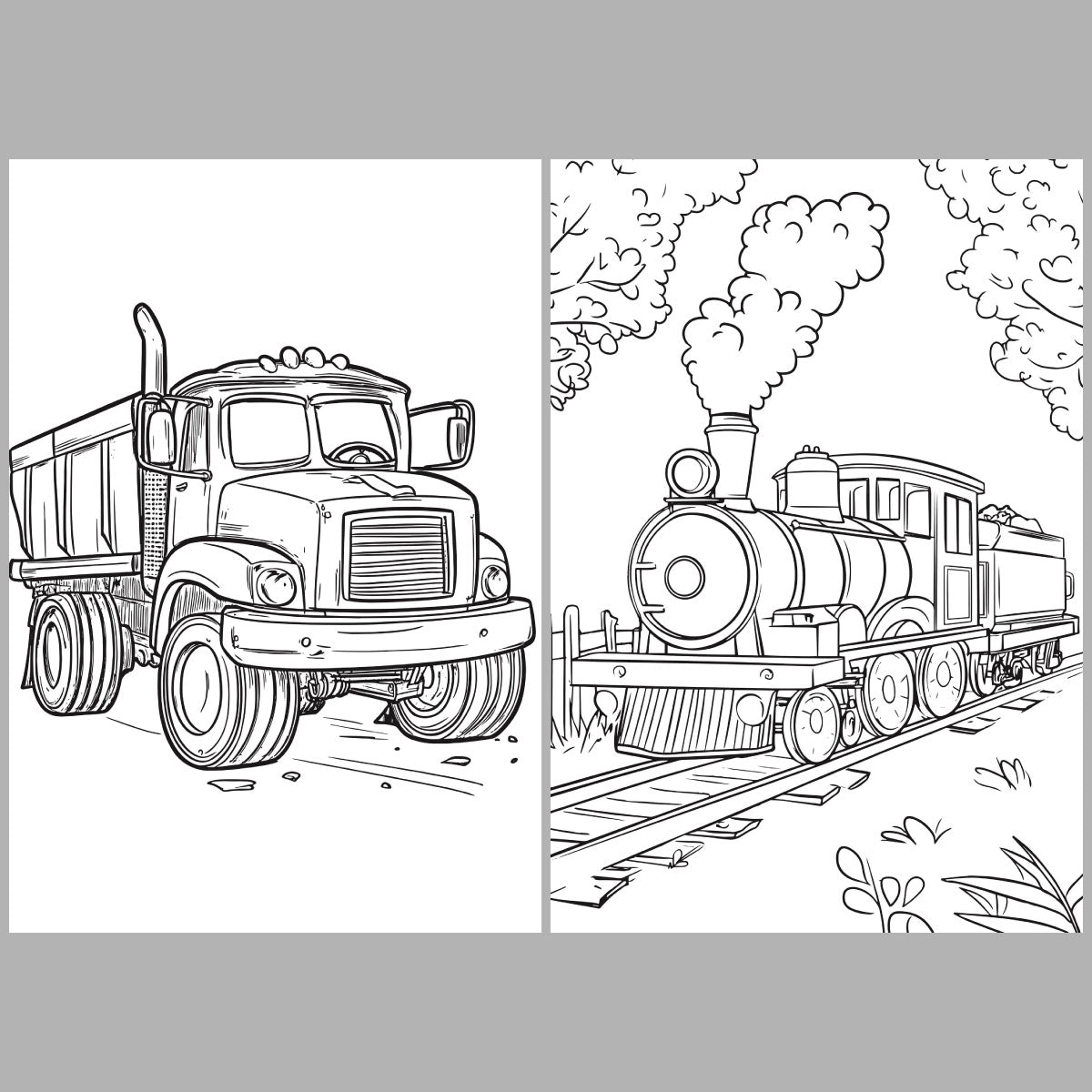 XXL Wheels and Wings Coloring Book