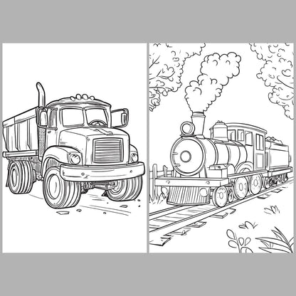 XXL Wheels and Wings Coloring Book
