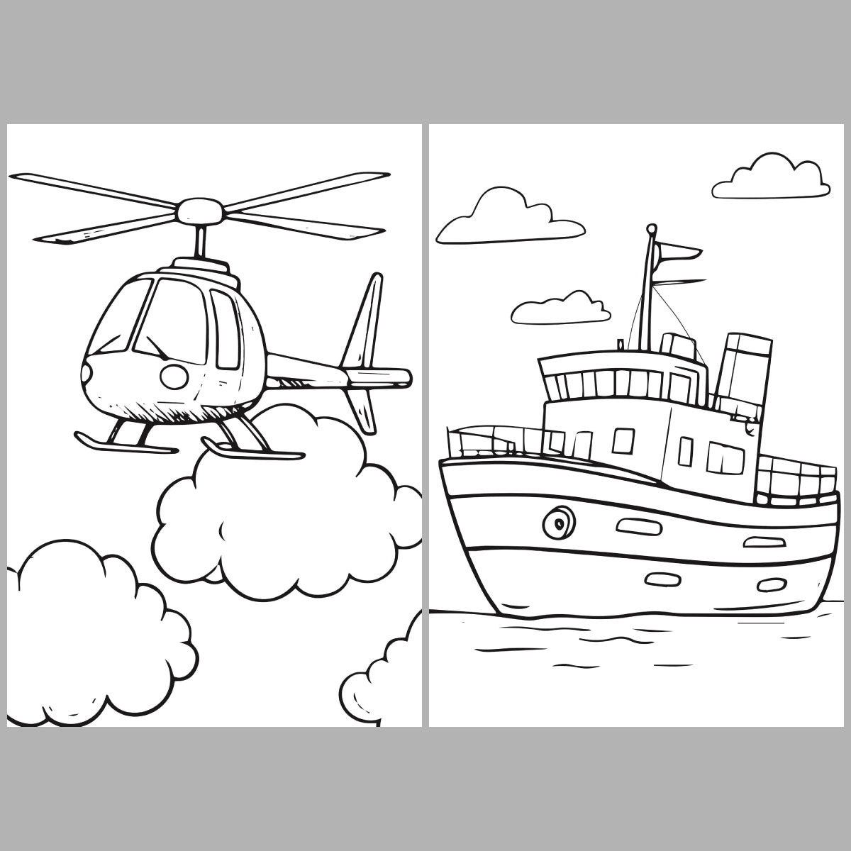 XXL Wheels and Wings Coloring Book
