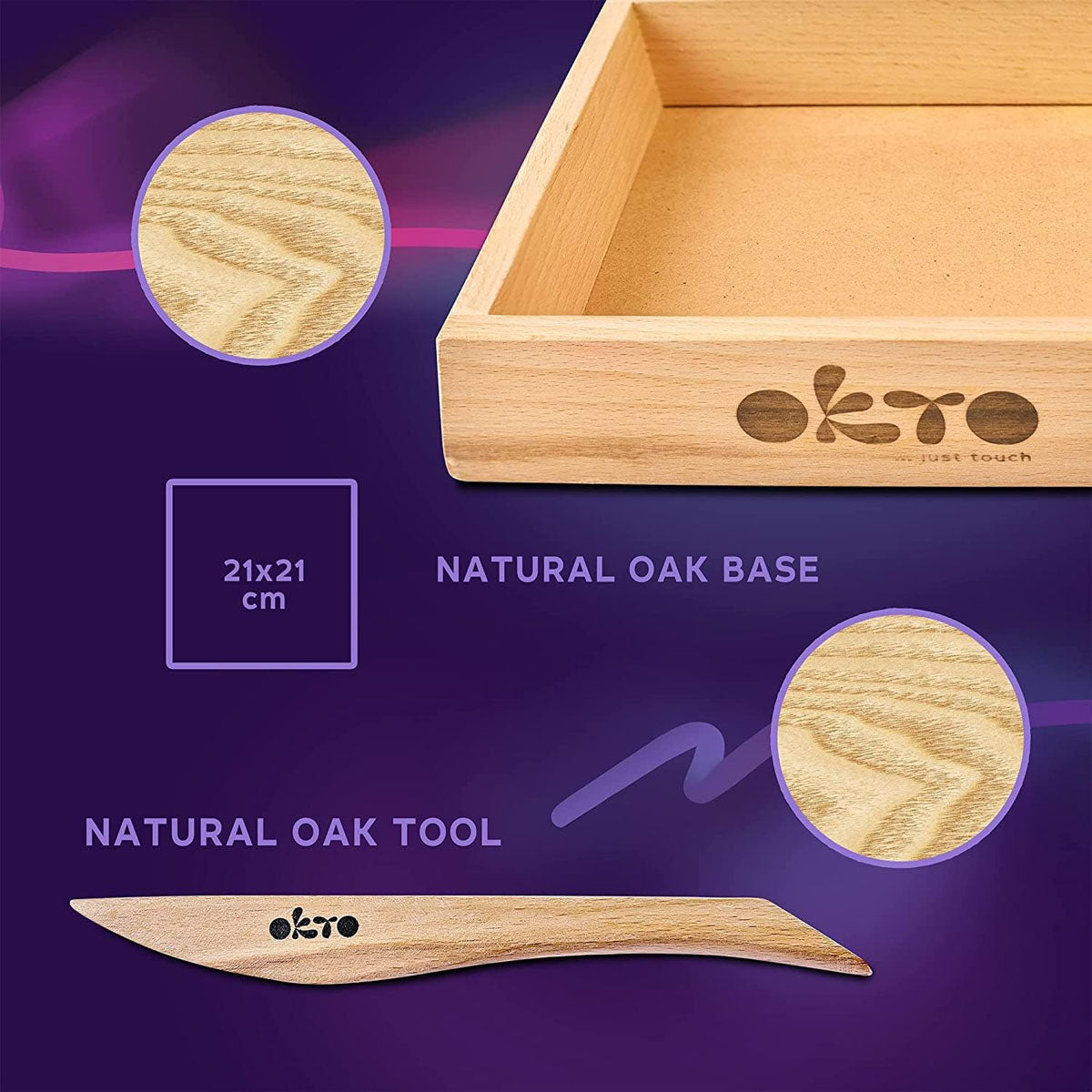 OKTO Sensory Art 3D Succulents Wooden Frame and tools