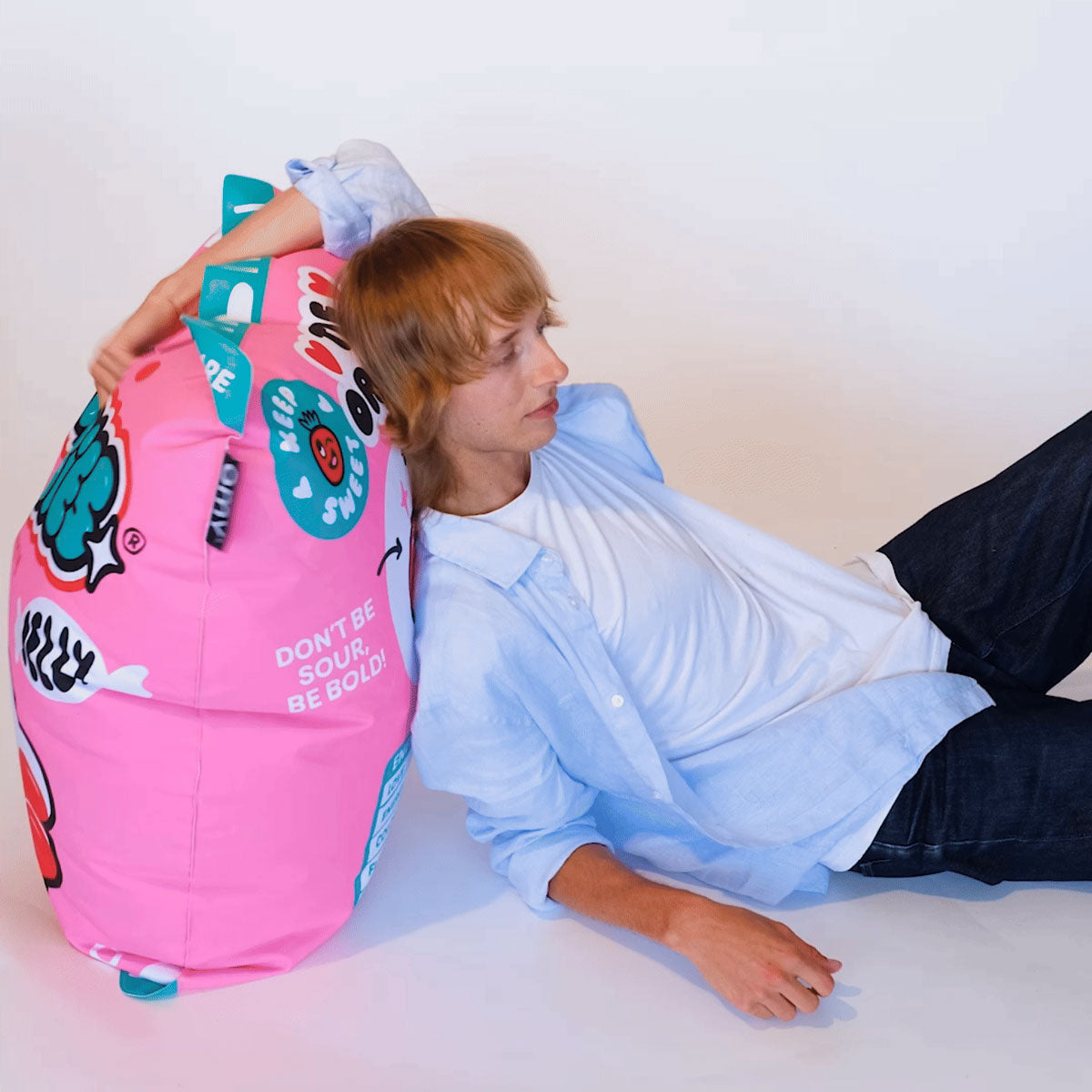 OMY Strawbies Giant Inflatable Pillow