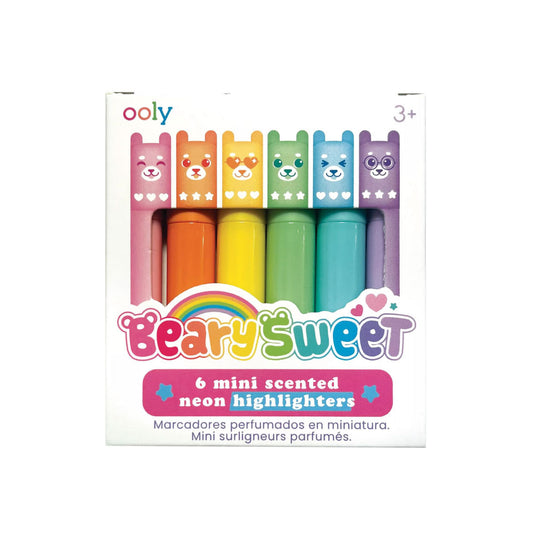 Beary Sweet Mini Scented Neon Highlighters - Set of 6