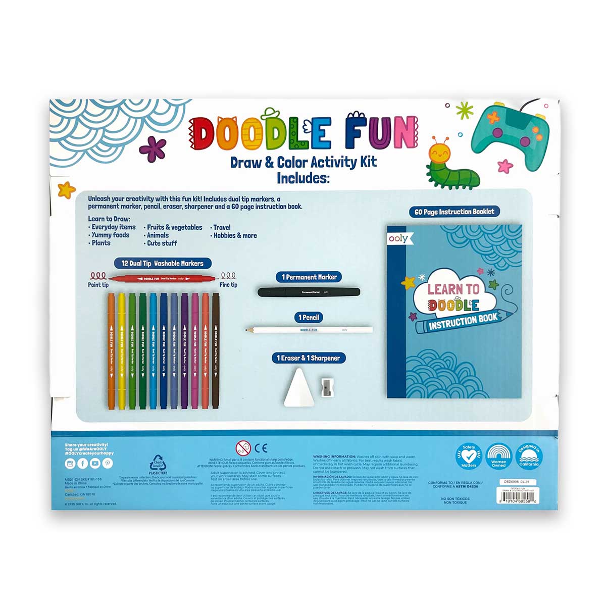 OOLY Doodle Fun Draw & Color Activity Kit