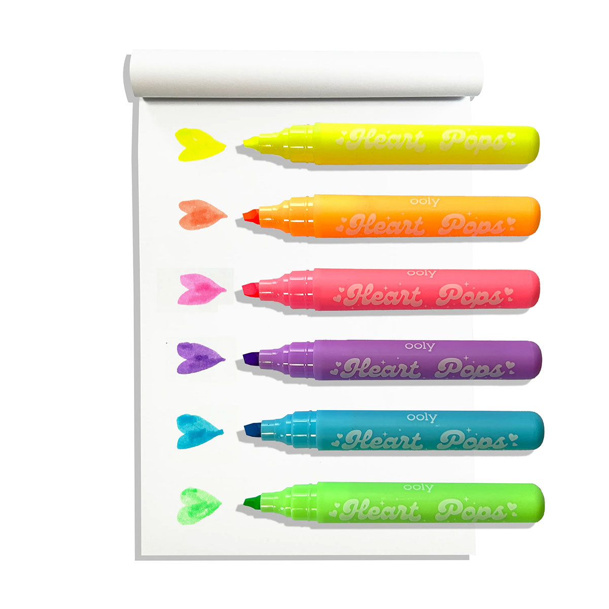 Heart Pops Neon Highlighters - Set of 6