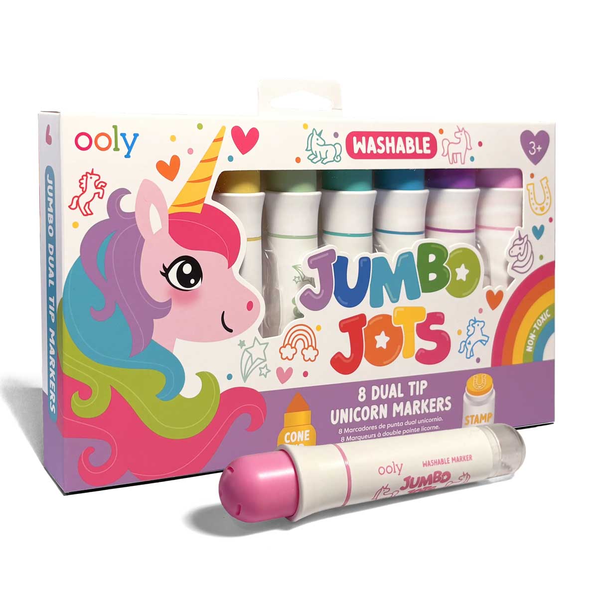 OOLY Jumbo Jots 8 Dual Tip Unicorn Markers