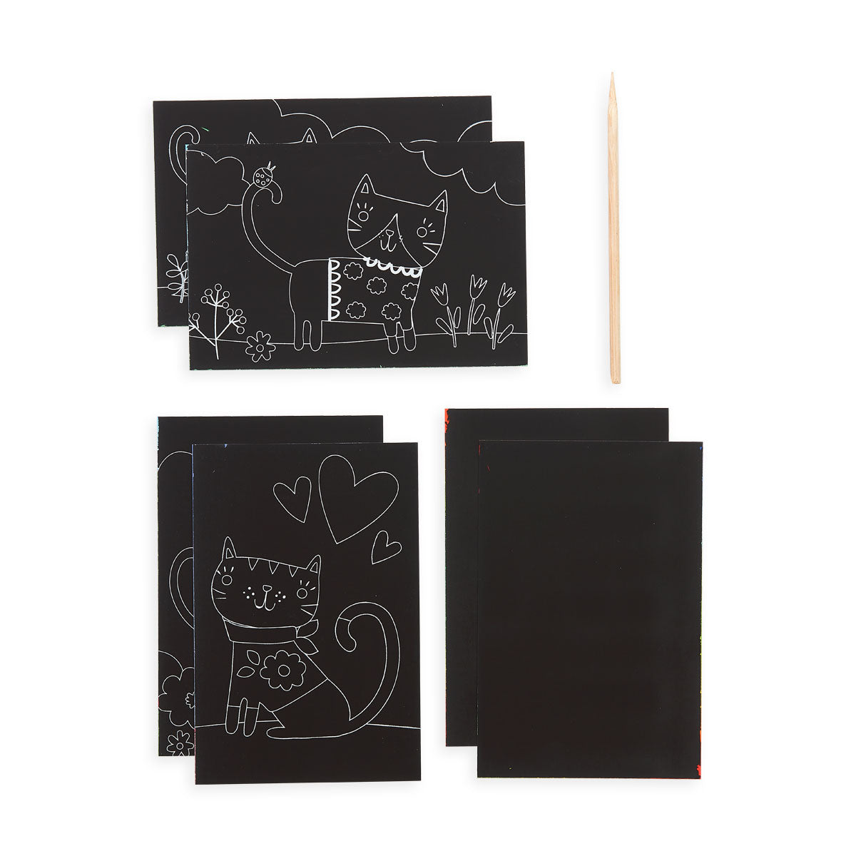 ooly Scratch & Scribble Cutie Cats Mini Scratch Art Kit