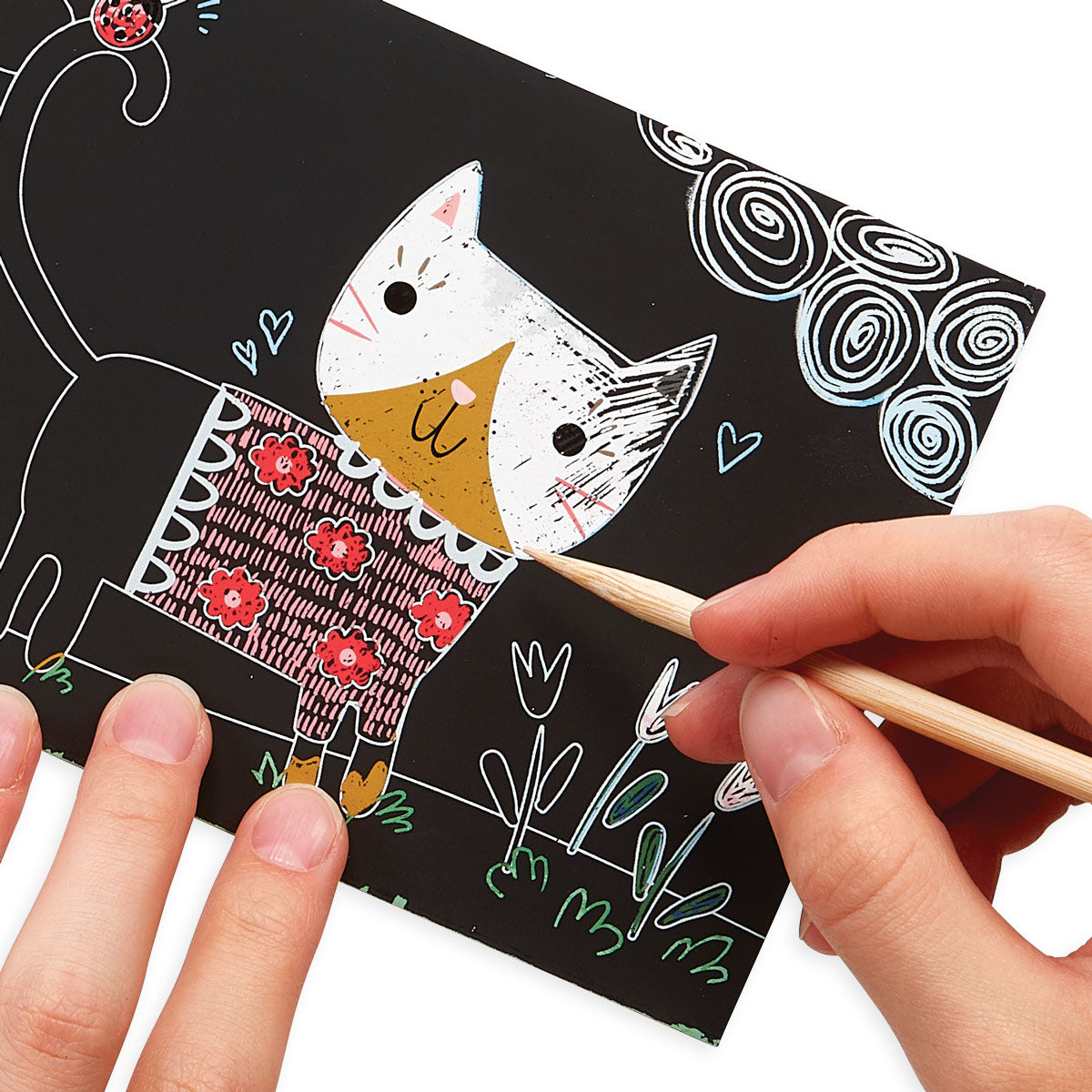 ooly Scratch & Scribble Cutie Cats Mini Scratch Art Kit
