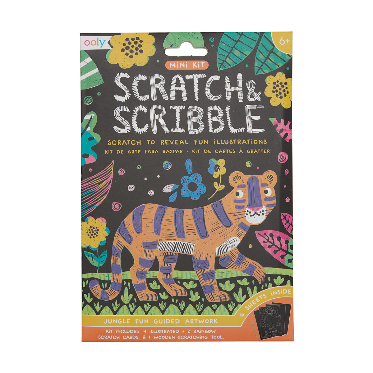 ooly Scratch & Scribble Jungle Fun Mini Scratch Art Kit
