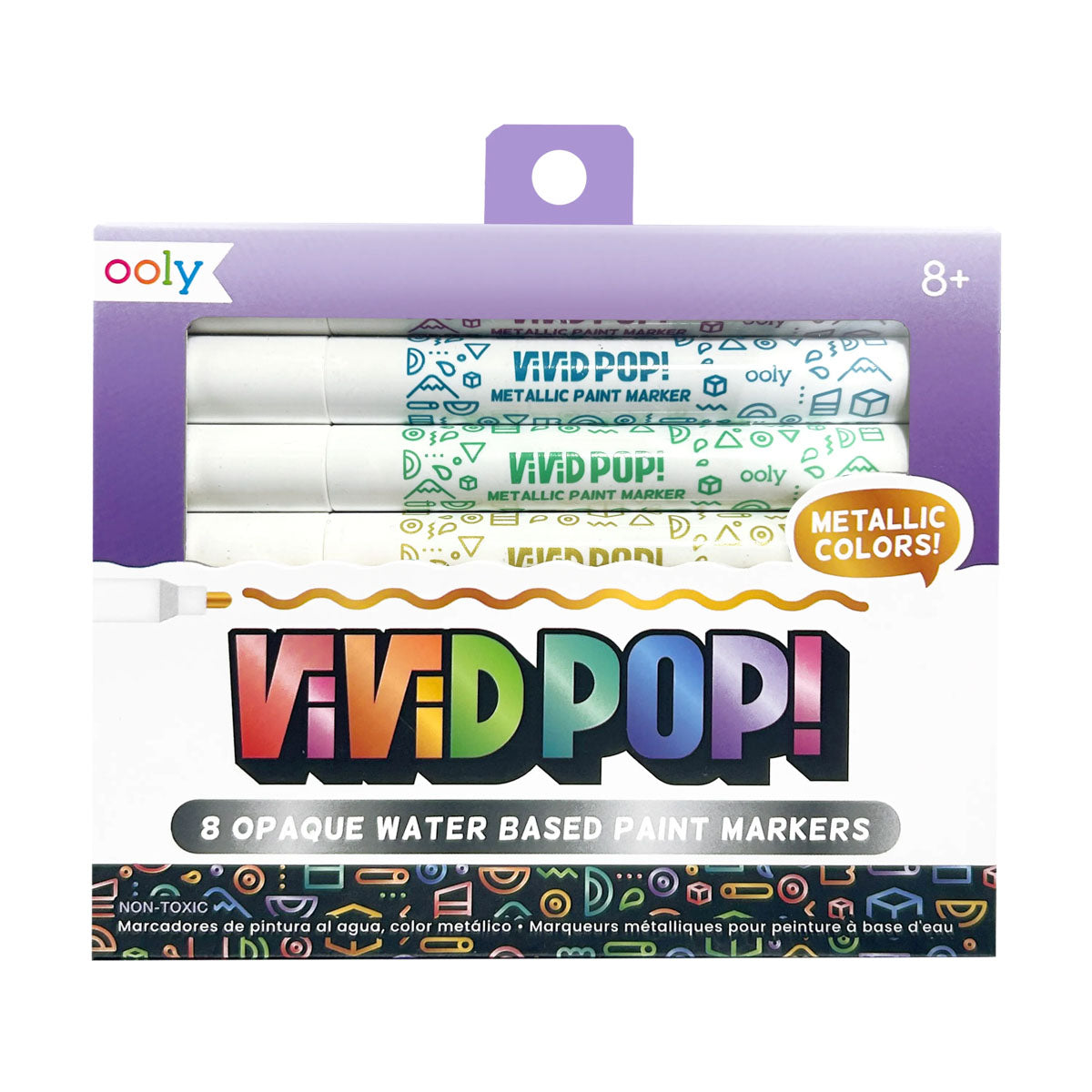 Vivid Pop! 8 Water Based Paint Markers - Metallic - by Ooly.