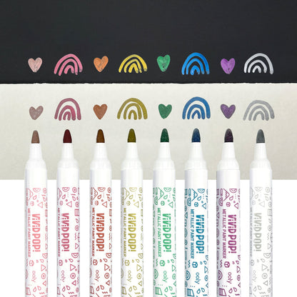 Vivid Pop! 8 Water Based Paint Markers - Metallic - by Ooly.