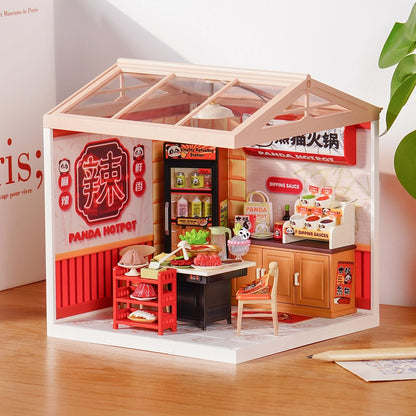 DIY Miniature House Kit - Panda Hot Pot - Rolife Super Creator - Hands Craft
