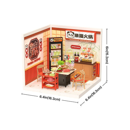 DIY Miniature House Kit - Panda Hot Pot - Rolife Super Creator - Hands Craft