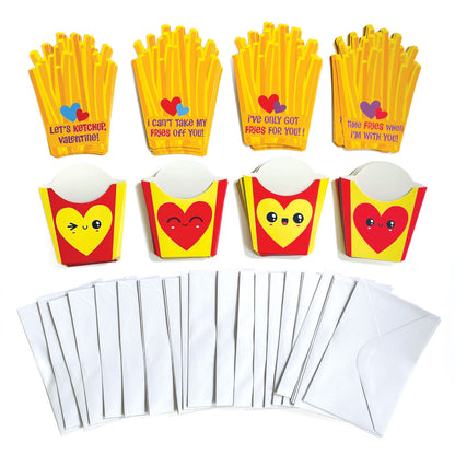 French Fries Valentines Card Exchange Pack