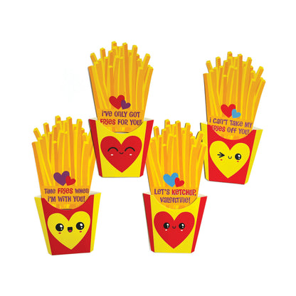 French Fries Valentines Card Exchange Pack