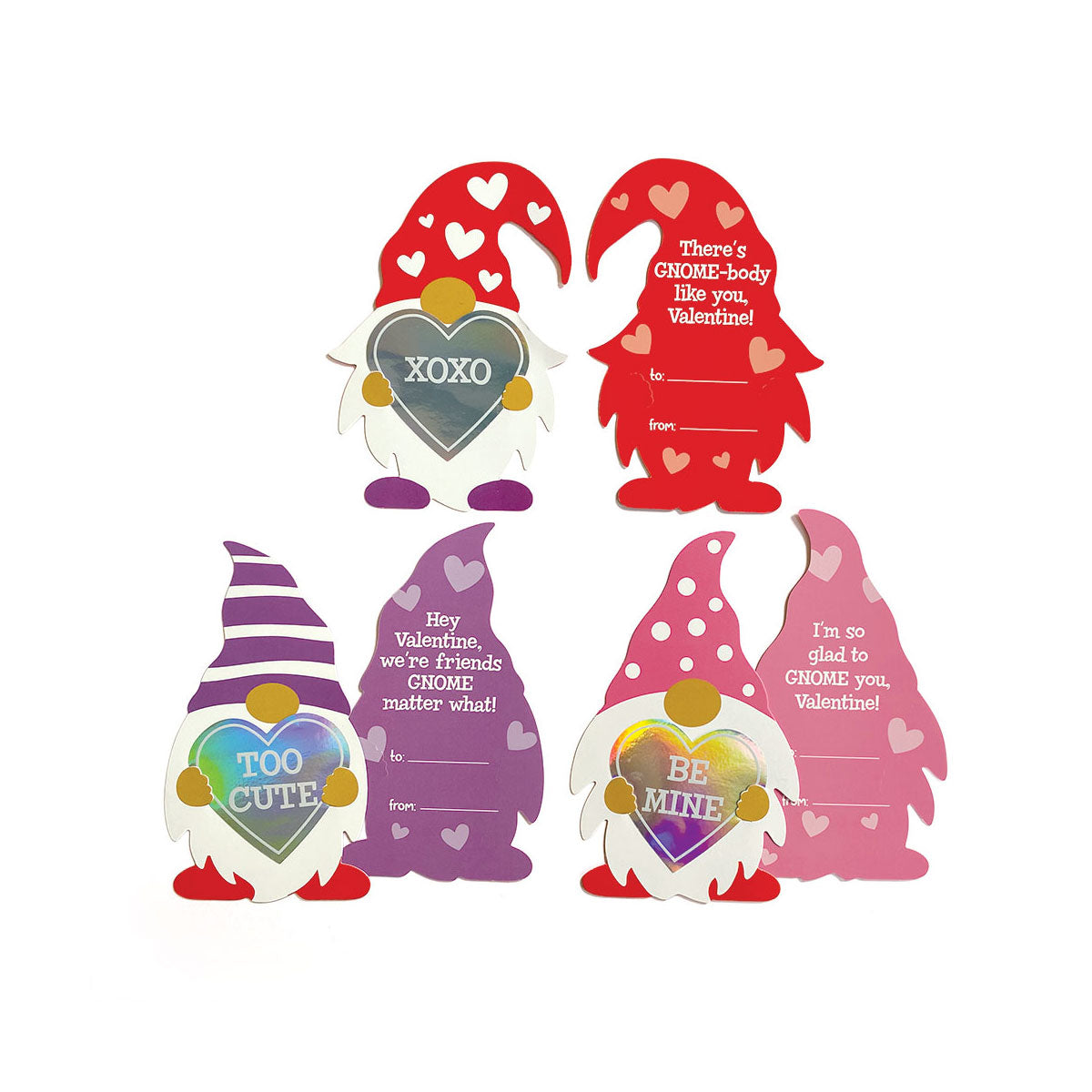 Gnome Holographic Classroom Pack Valentines