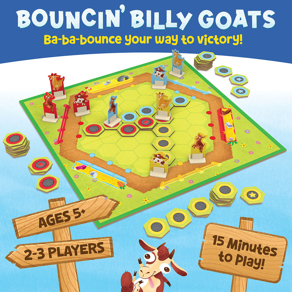 Peaceable Kingdom Bouncin Billy Goats Strategy Game