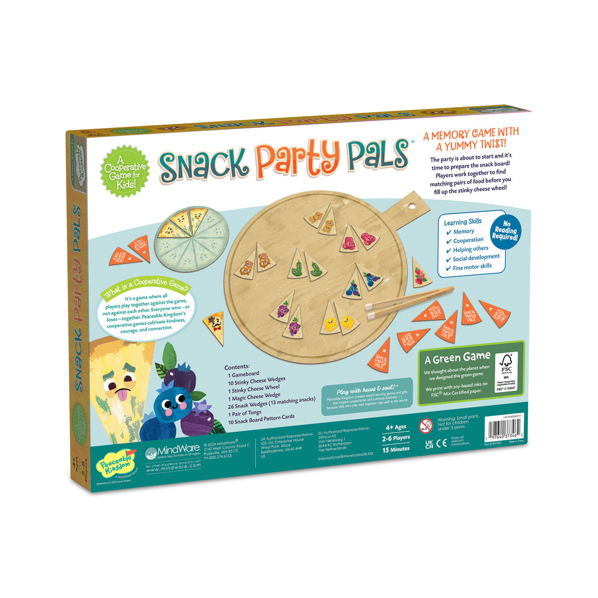 Peaceable Kingdom Snack Party Pals Cooperative Board Game