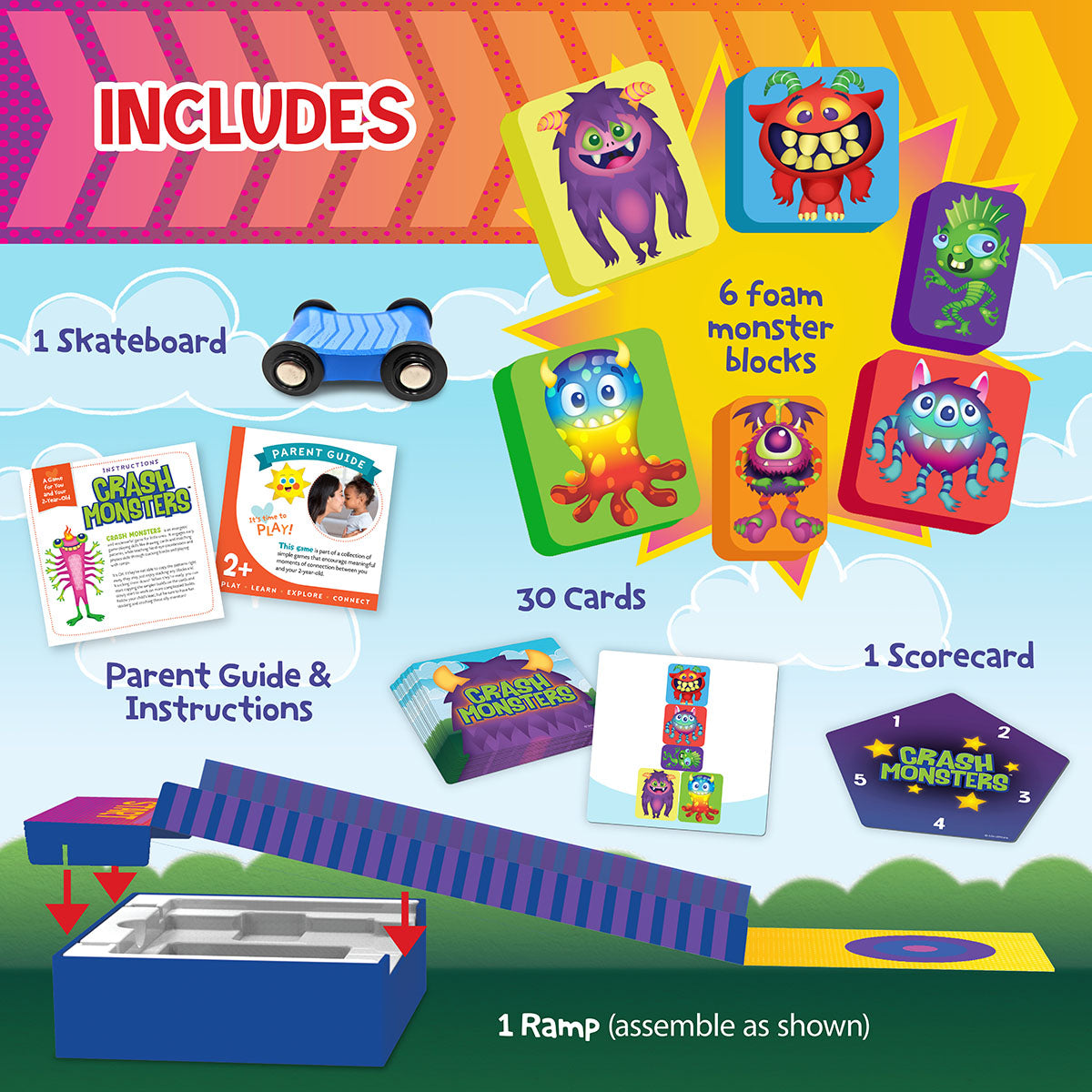 Peaceable Kingdom Crash Monsters Toddler Game