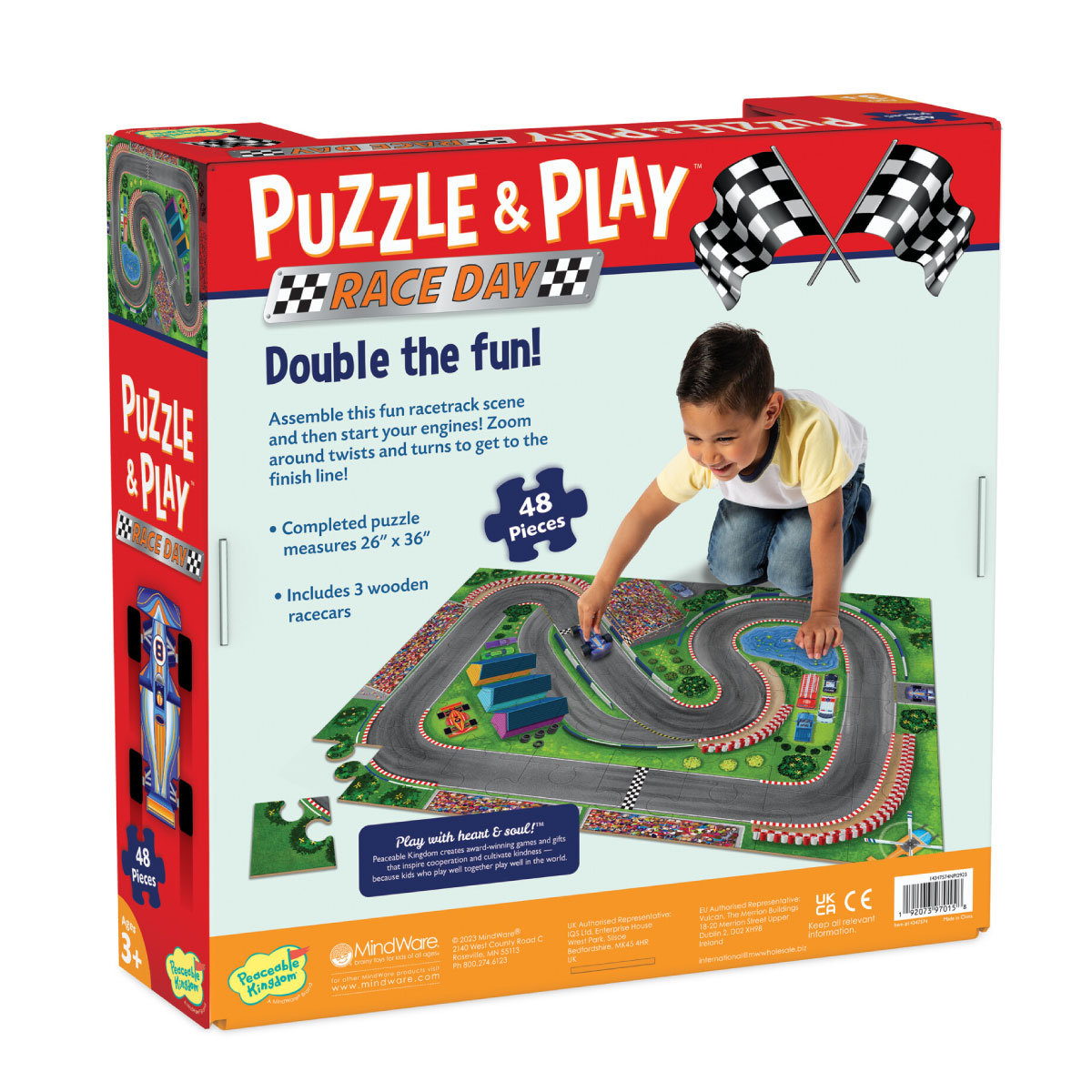 Peaceable Kingdom Puzzle & Play: Race Day Floor Puzzle