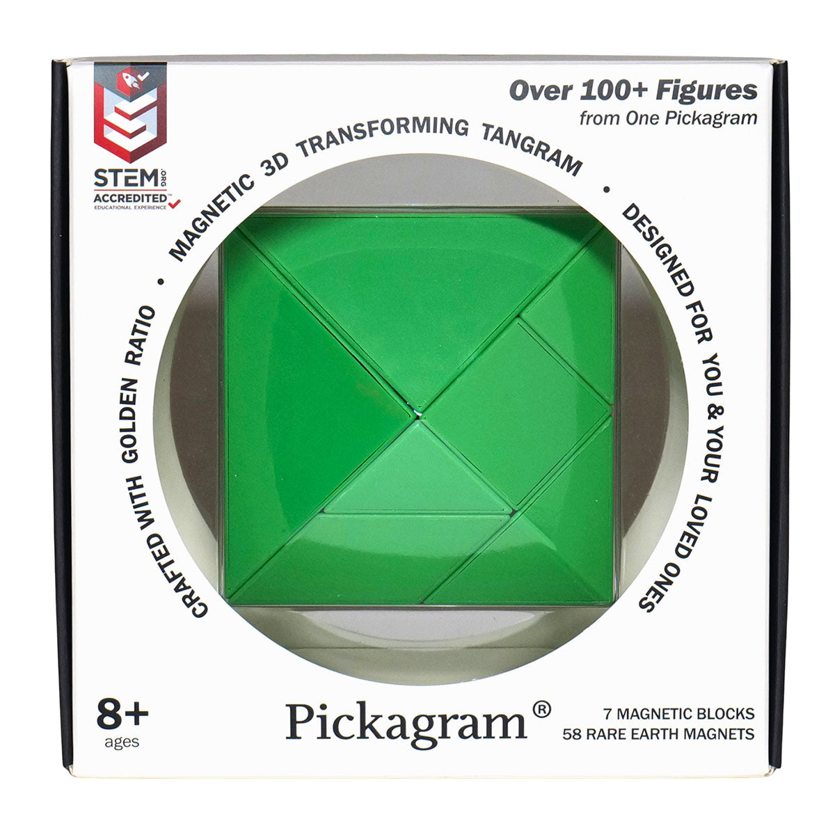 Pickagram Magnetic 3D Puzzles - Single Color - Green