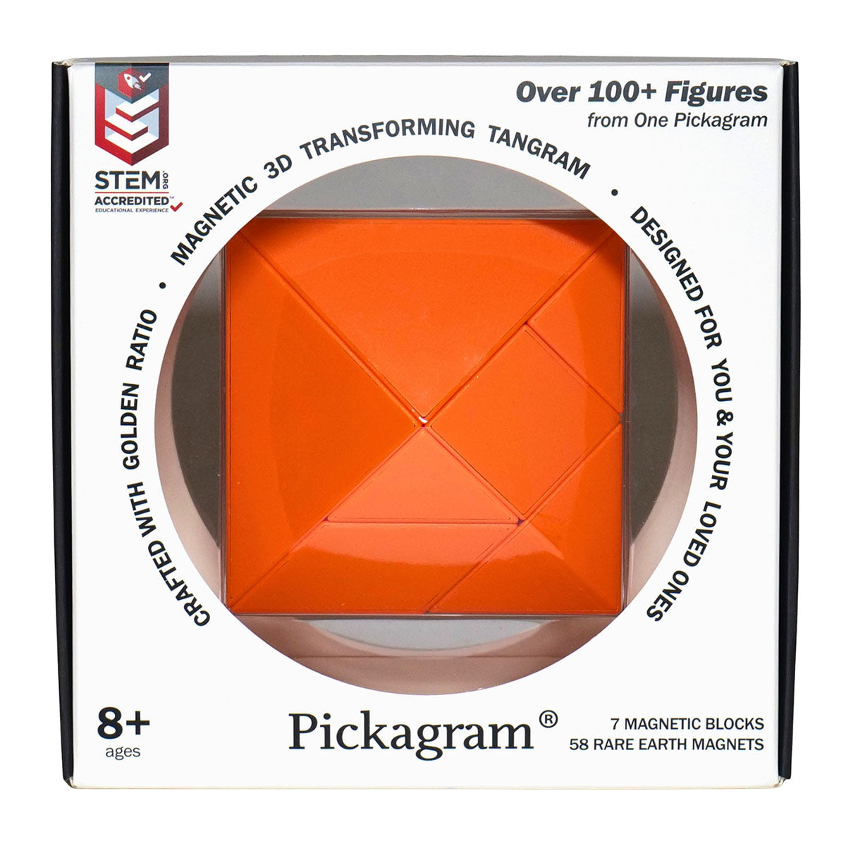 Pickagram Magnetic 3D Puzzles - Single Color - Orange