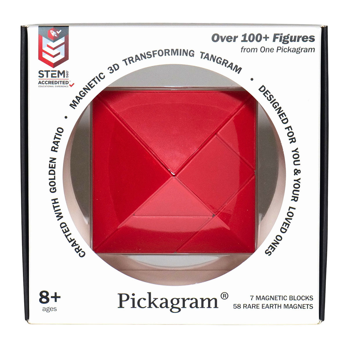 Pickagram Magnetic 3D Puzzles - Single Color - Red