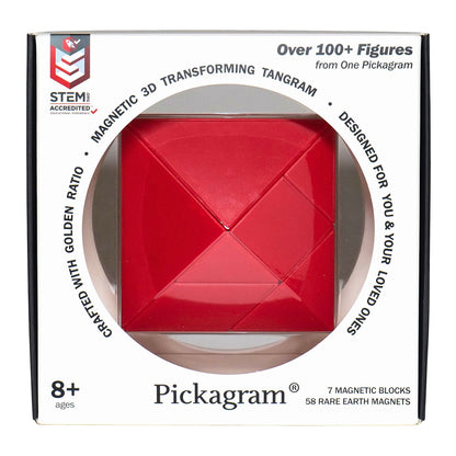 Pickagram Magnetic 3D Puzzles - Single Color - Red