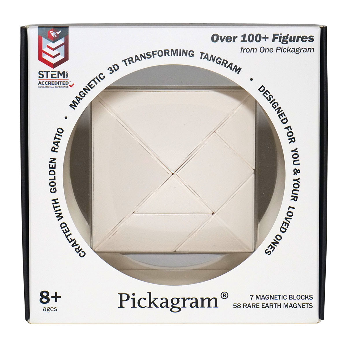 Pickagram Magnetic 3D Puzzles - Single Color - White