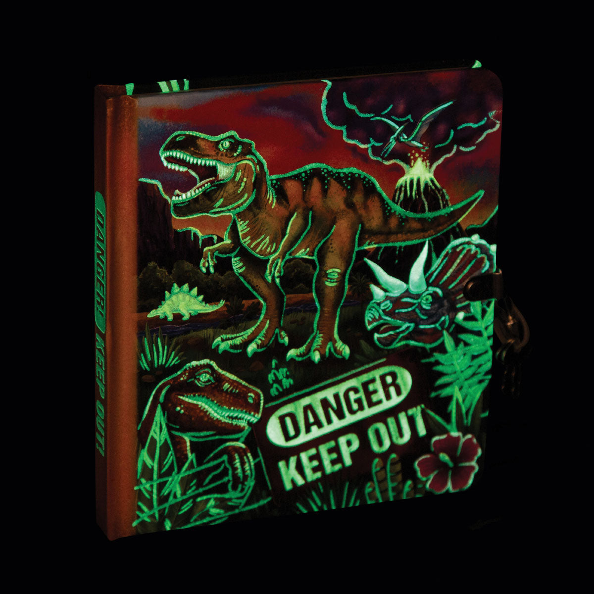 Peaceable Kingdom Glow-in-the-Dark Dinosaur Lock and Key Diary