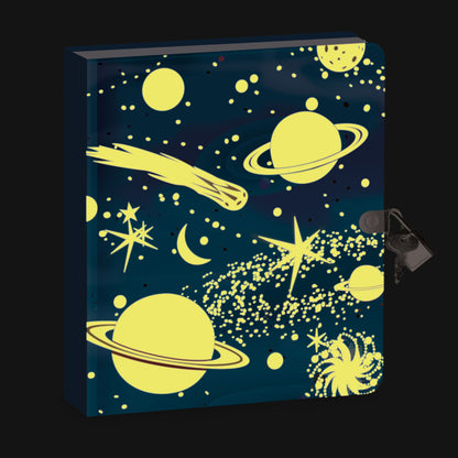 Peaceable Kingdom Glow-in-the-Dark Deep Space Lock and Key Diary