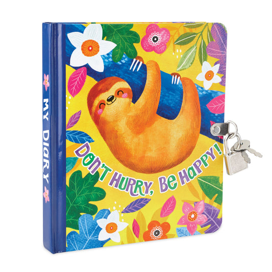 Peaceable Kingdom Happy Sloth Lock and Key Diary