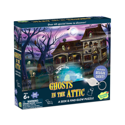 Peaceable Kingdom Ghosts In The Attic Seek & Find Glow Puzzle