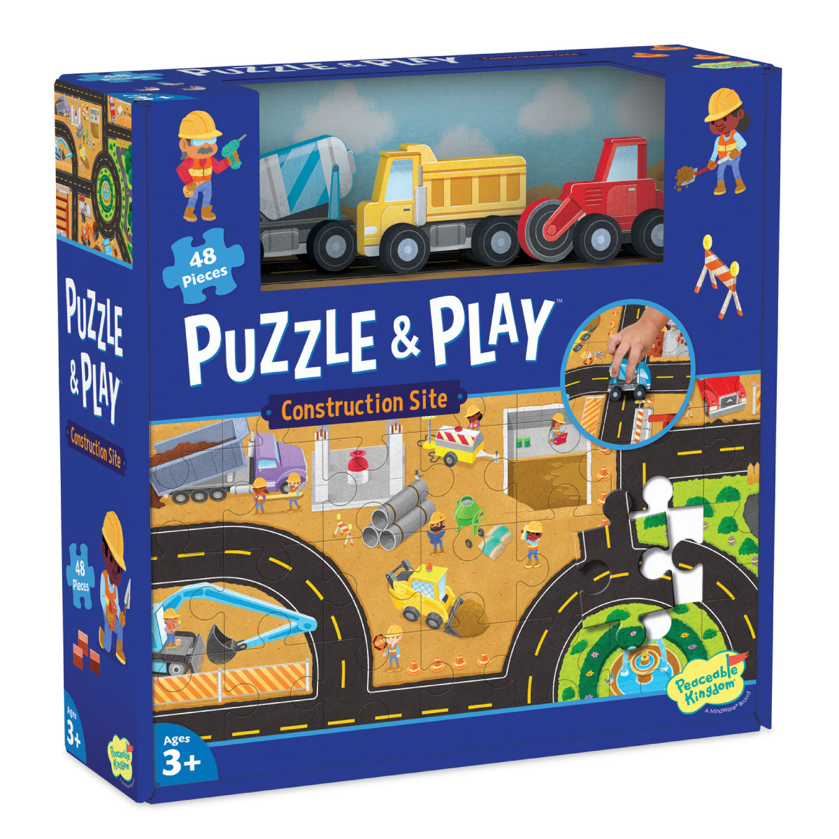Peaceable Kingdom Puzzle and Play: Construction Site