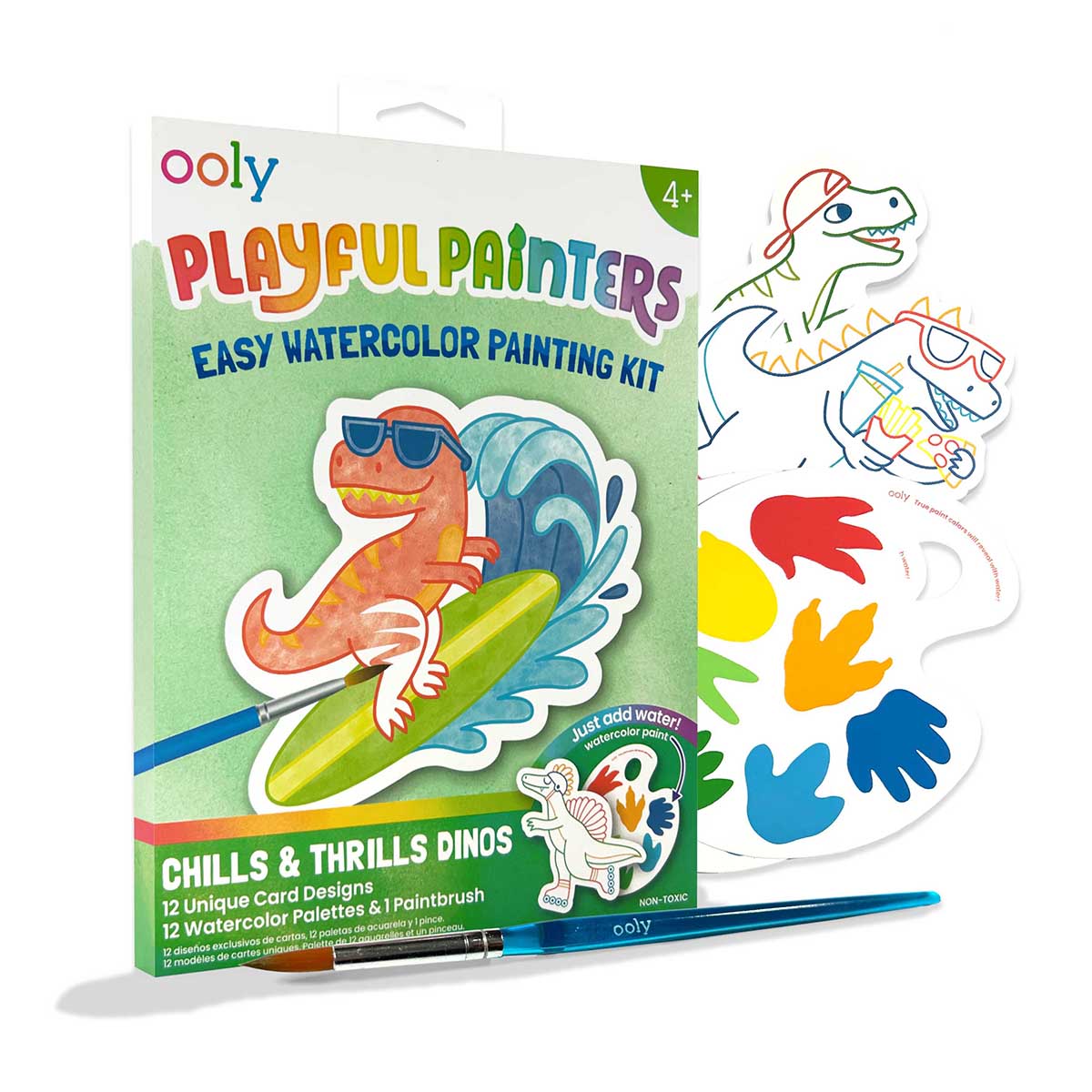 Playful Painters Easy Watercolor Painting Kit - Chills & Thrills Dinos from Ooly