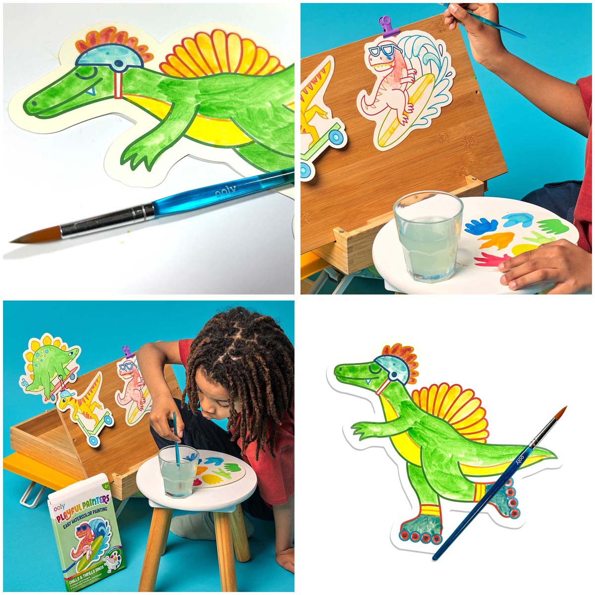 Playful Painters Easy Watercolor Painting Kit - Chills & Thrills Dinos from Ooly