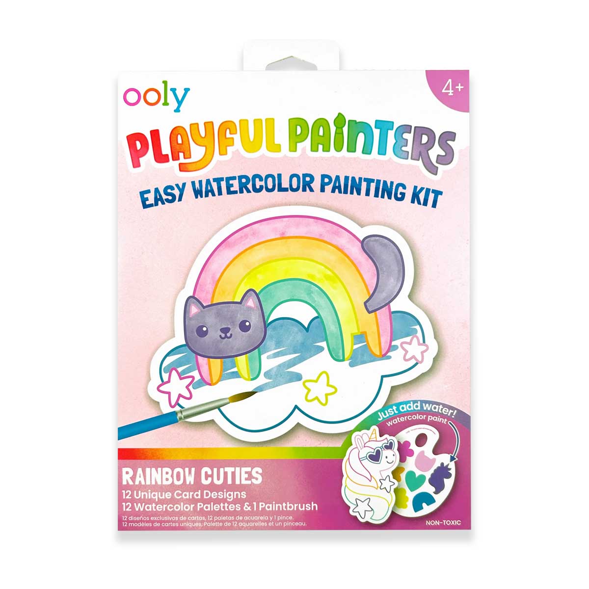 Playful Painters Easy Watercolor Painting Kit - Rainbow Cuties from Ooly