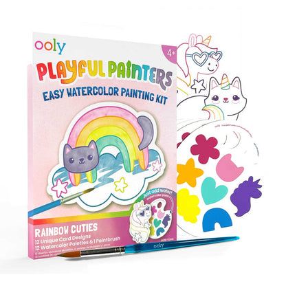 Playful Painters Easy Watercolor Painting Kit - Rainbow Cuties from Ooly