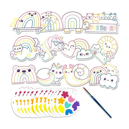 Playful Painters Easy Watercolor Painting Kit - Rainbow Cuties from Ooly