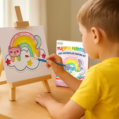 Playful Painters Easy Watercolor Painting Kit - Rainbow Cuties from Ooly